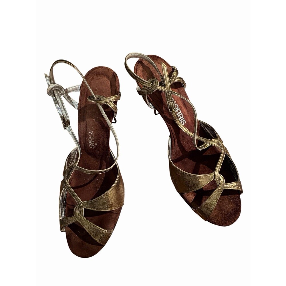Olivia Morris Bronze Leather Strappy Heels Handmade England UK 5 / US 8